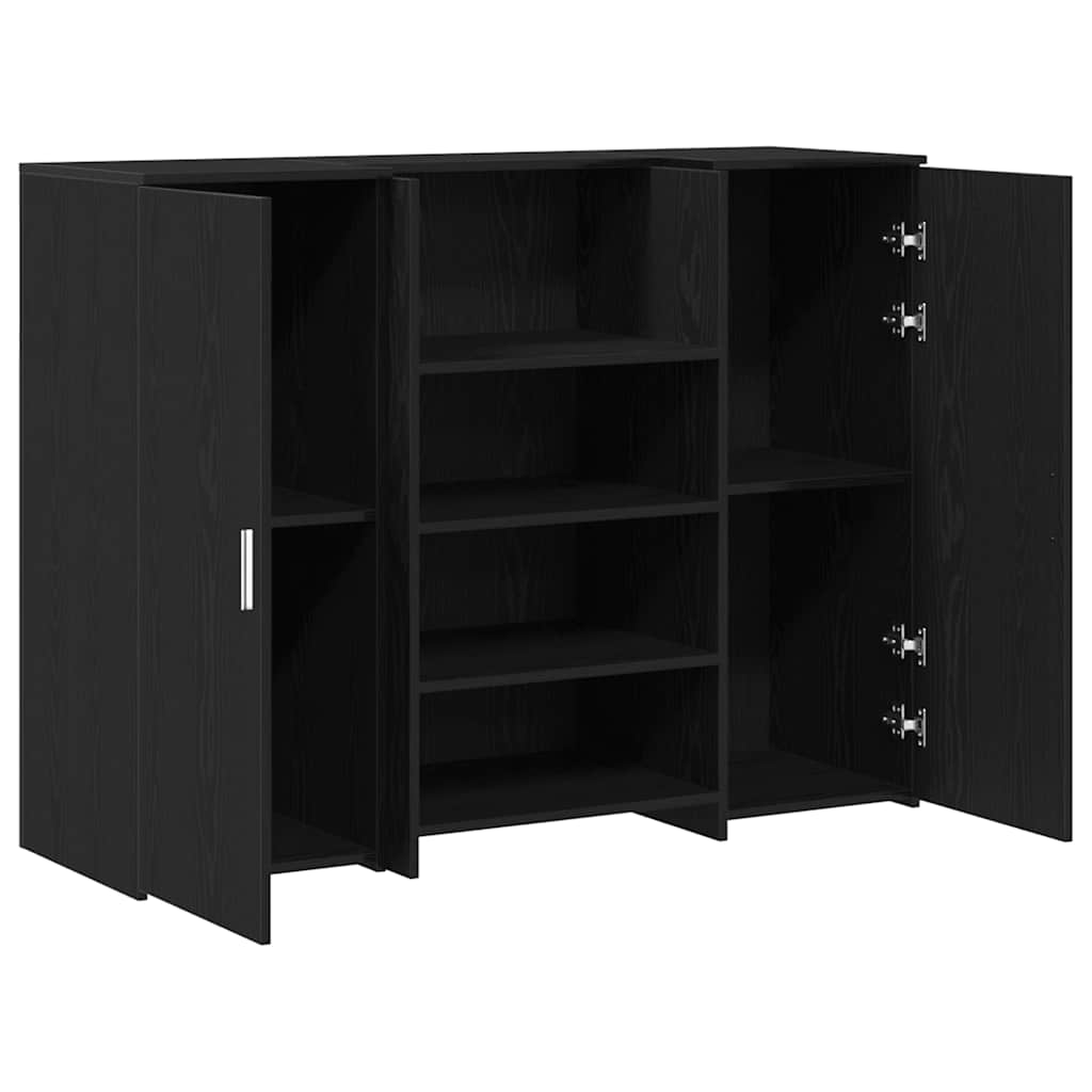 Recepcijski stol crni hrast 135x50x103,5 cm konstruiranog drva