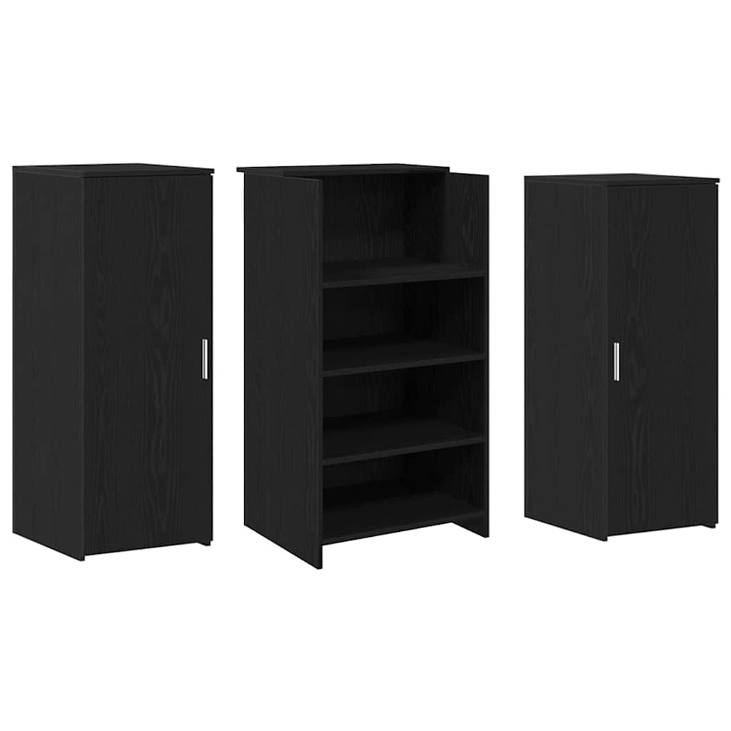Recepcijski stol crni hrast 135x50x103,5 cm konstruiranog drva