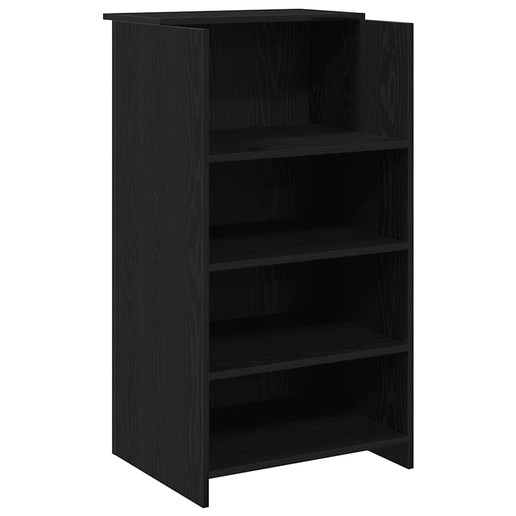 Recepcijski stol crni hrast 135x50x103,5 cm konstruiranog drva