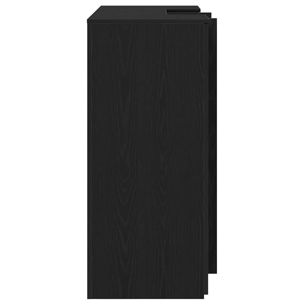Recepcijski stol crni hrast 135x50x103,5 cm konstruiranog drva