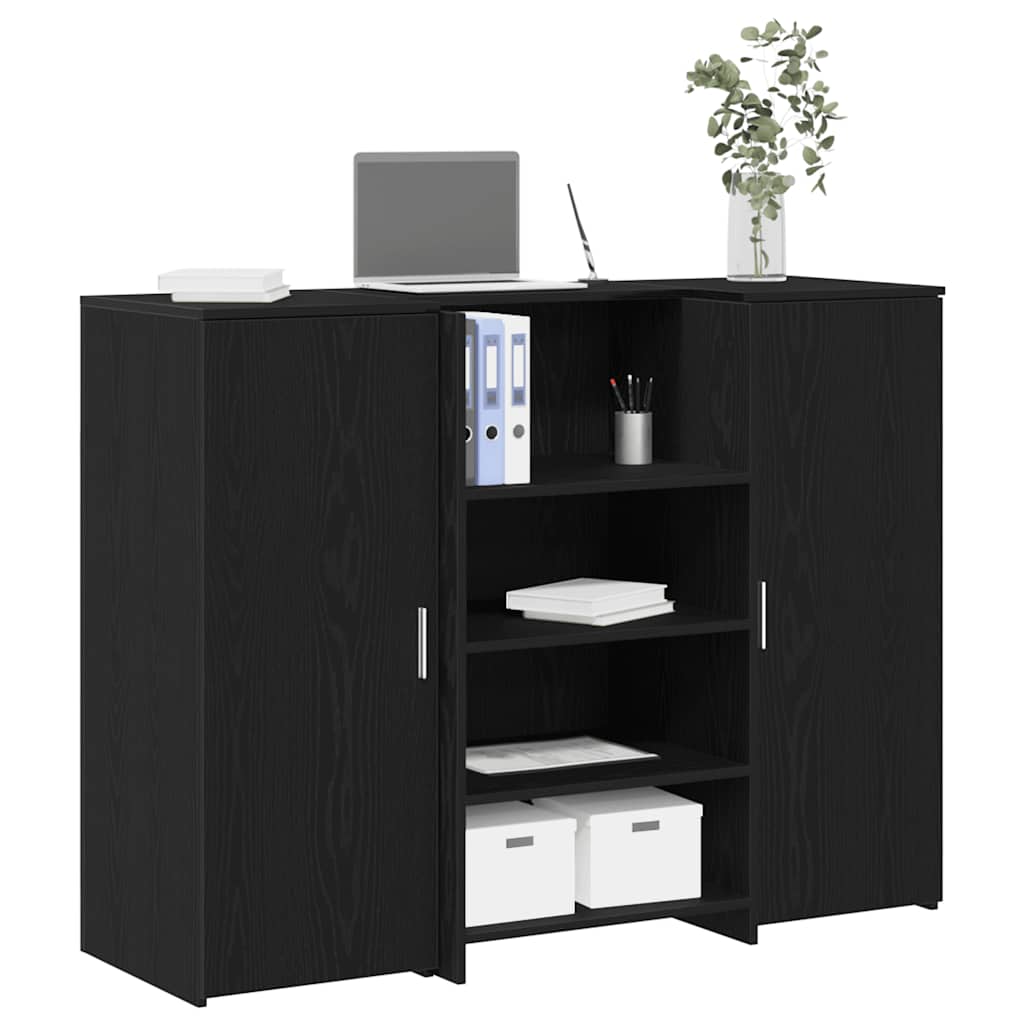 Recepcijski stol crni hrast 135x50x103,5 cm konstruiranog drva