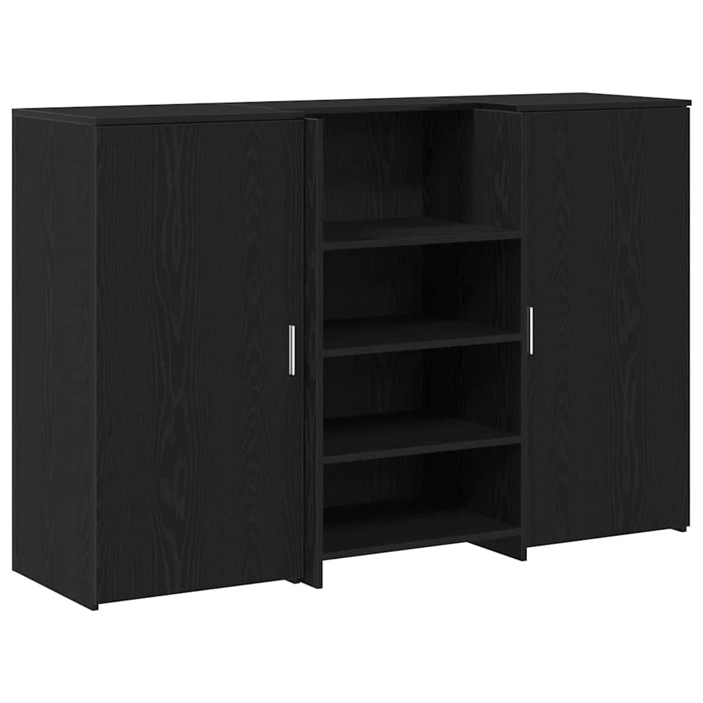 Recepcijski stol crni hrast 155x50x103,5 cm konstruiranog drva