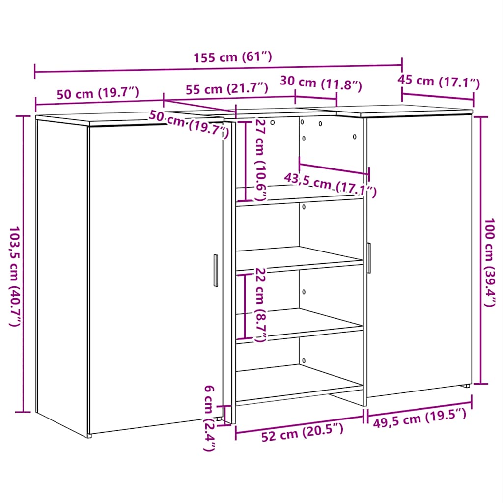 Recepcijski stol 155x50x103,5 cm od konstruiranog drva