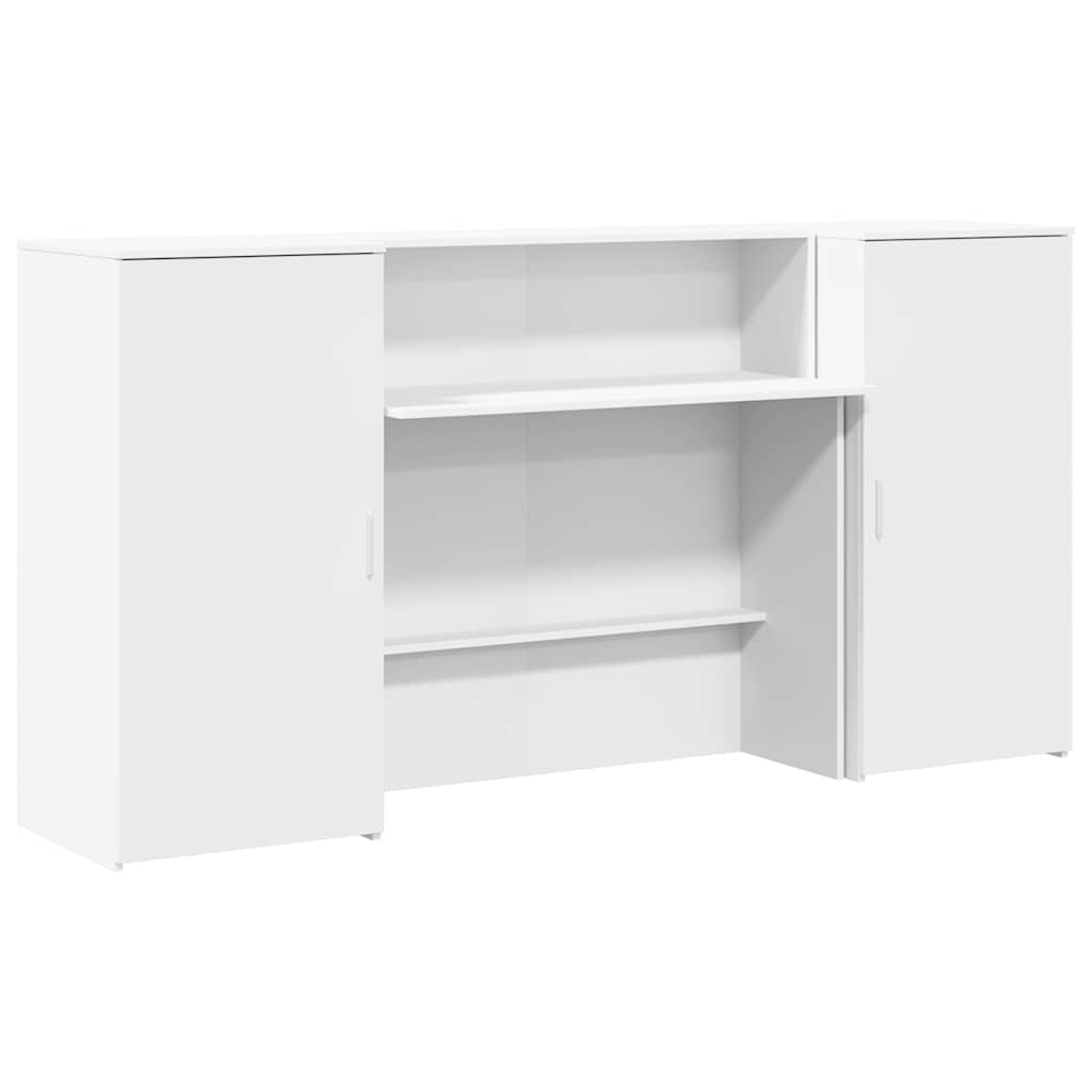 Recepcijski stol bijeli 200x50x103,5 cm od konstruiranog drva