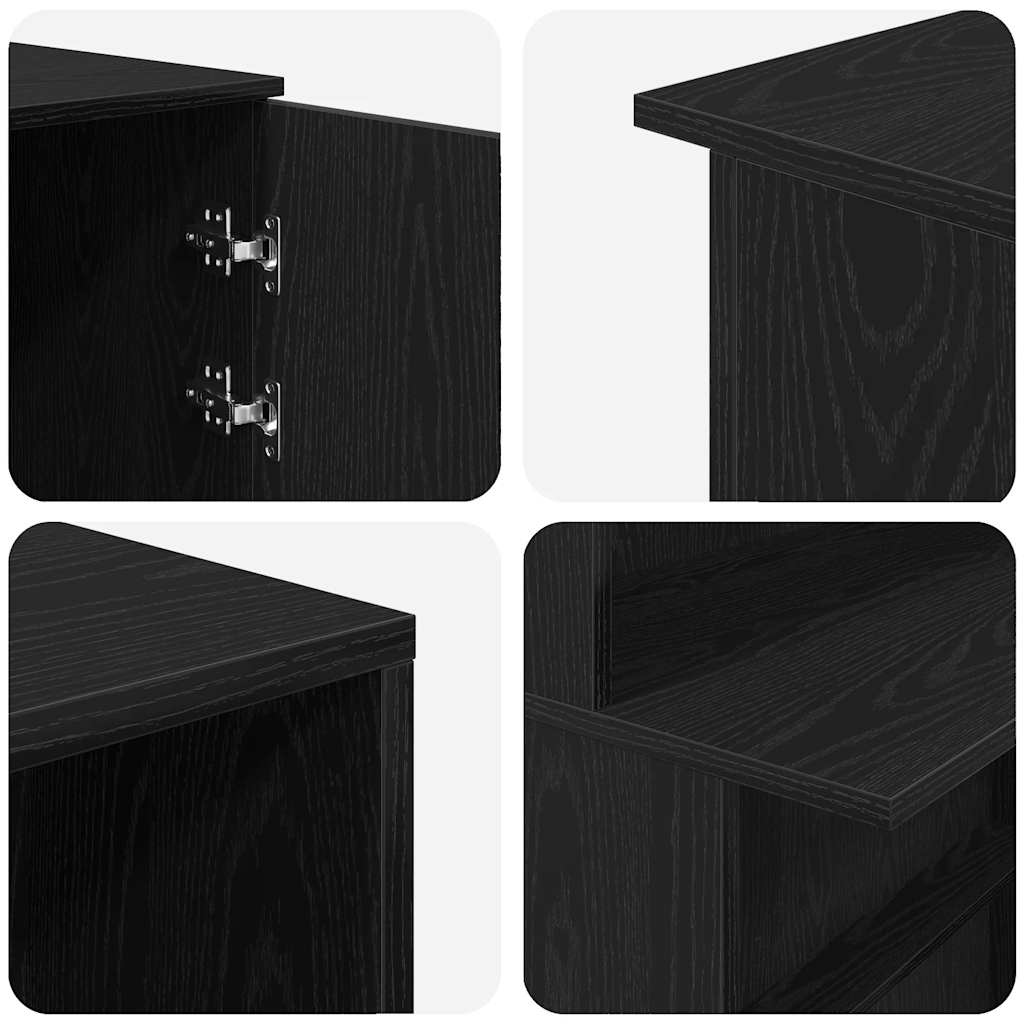 Recepcijski stol crni hrast 200x50x103,5 cm konstruiranog drva
