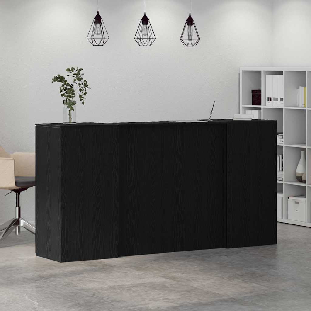 Recepcijski stol crni hrast 200x50x103,5 cm konstruiranog drva
