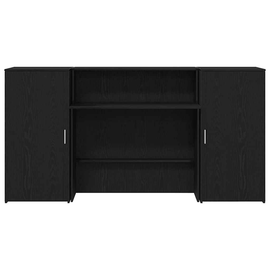 Recepcijski stol crni hrast 200x50x103,5 cm konstruiranog drva