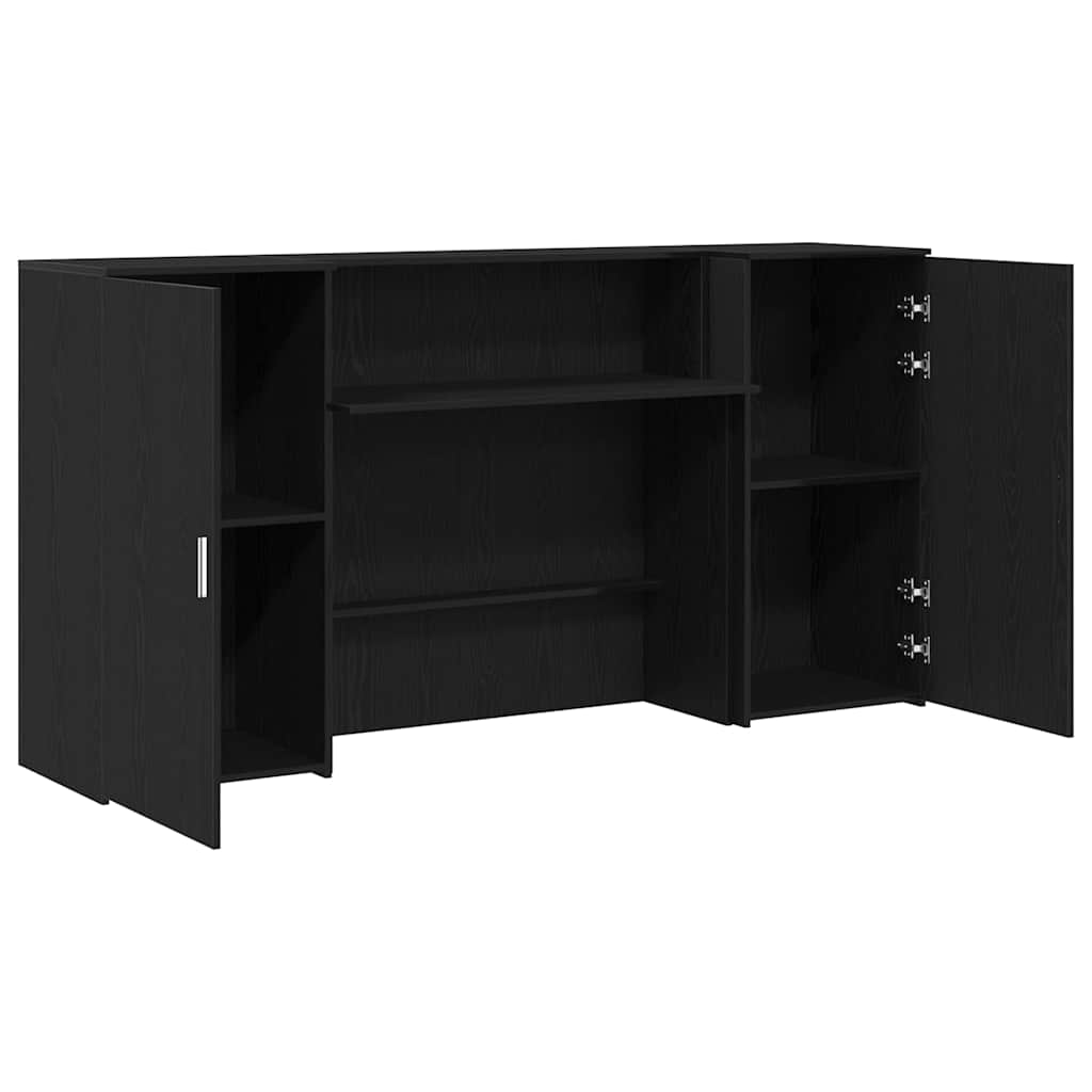 Recepcijski stol crni hrast 200x50x103,5 cm konstruiranog drva
