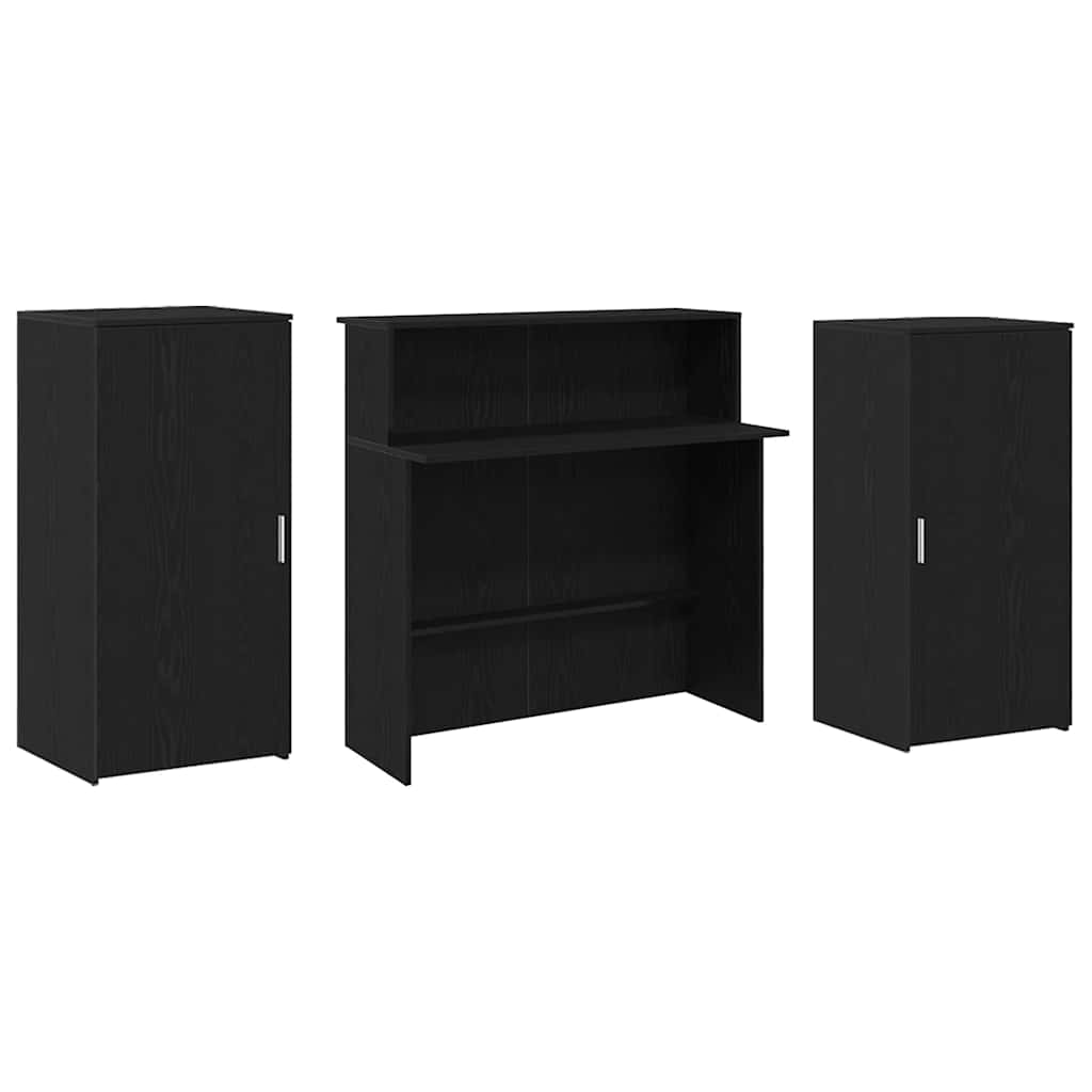 Recepcijski stol crni hrast 200x50x103,5 cm konstruiranog drva