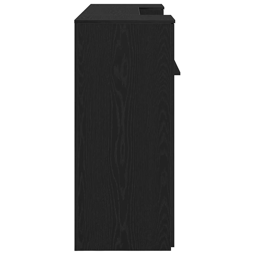 Recepcijski stol crni hrast 200x50x103,5 cm konstruiranog drva