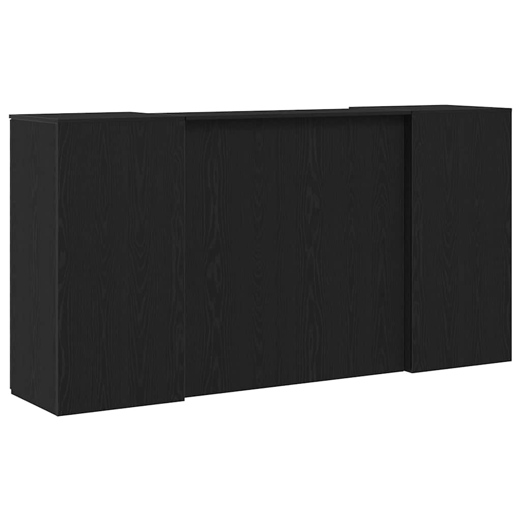Recepcijski stol crni hrast 200x50x103,5 cm konstruiranog drva