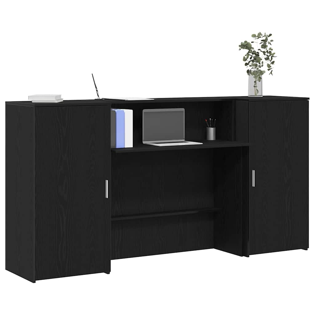 Recepcijski stol crni hrast 200x50x103,5 cm konstruiranog drva