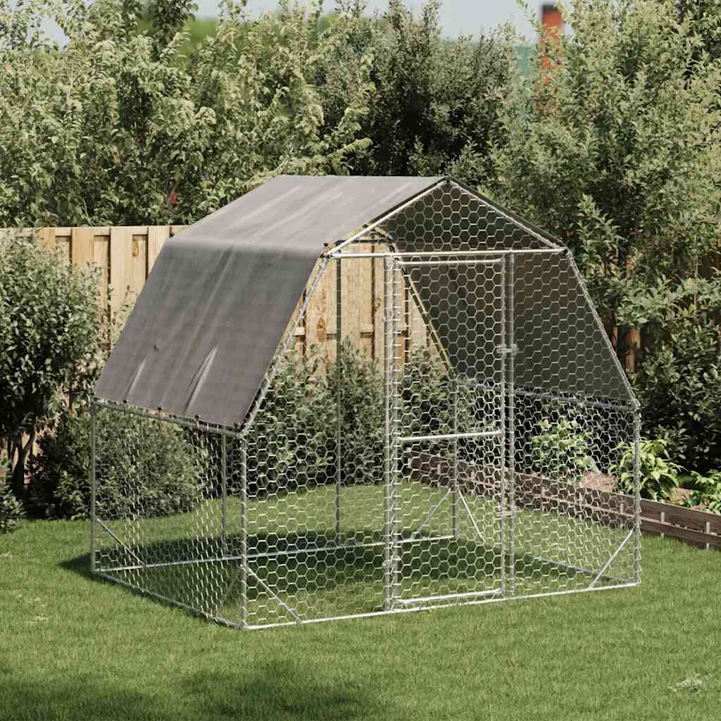 Kavez za kokoši s krovom 2,5x2x2,25 m pocinčani čelik