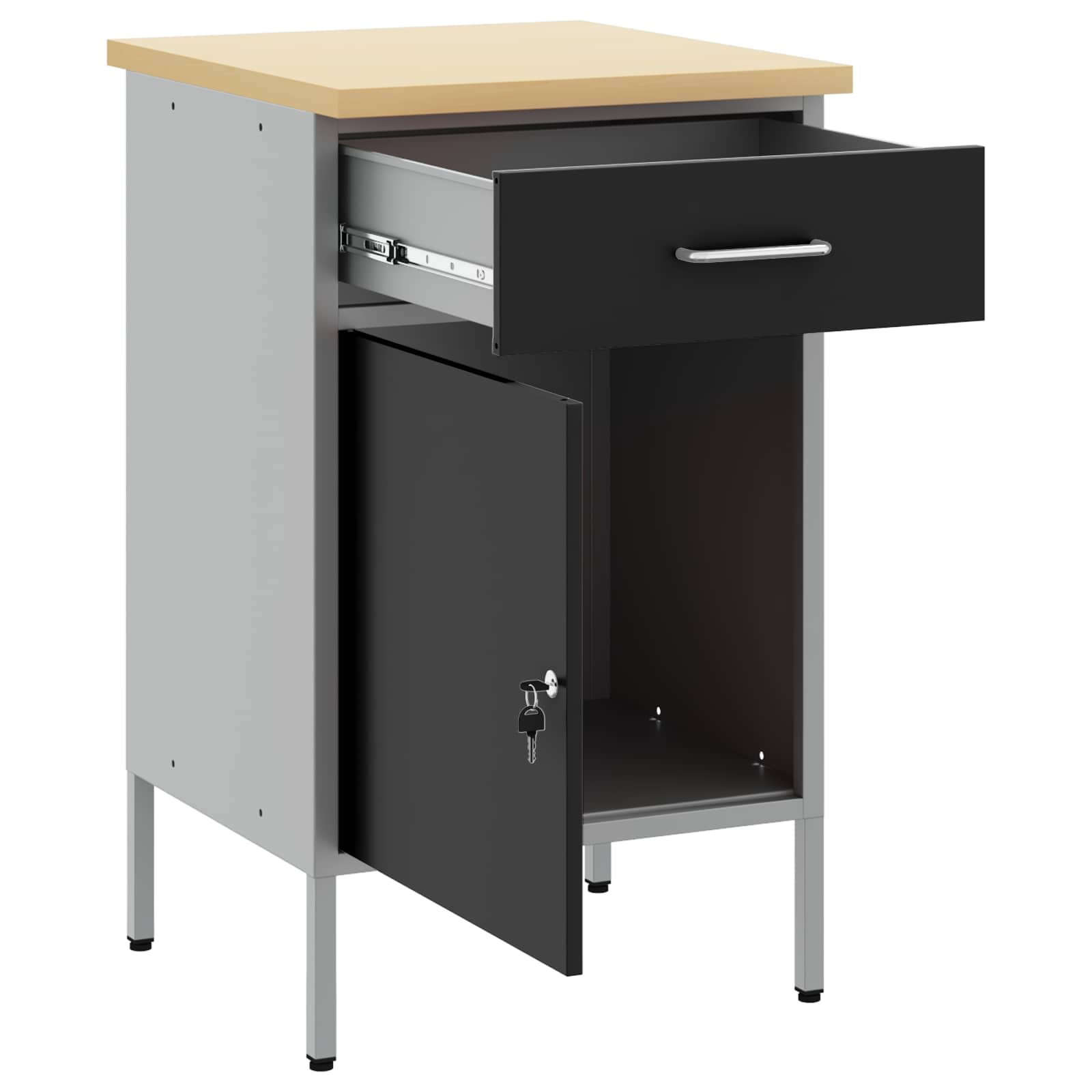 Radni stol Crna i Siva 50 x 55 x 85 cm Inženjerska drva i čelik