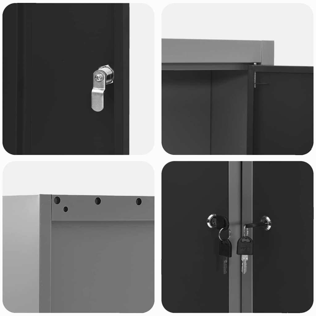 Ormar za alate s policom s pohranom Crna i Siva 55 x 55 x 55 cm
