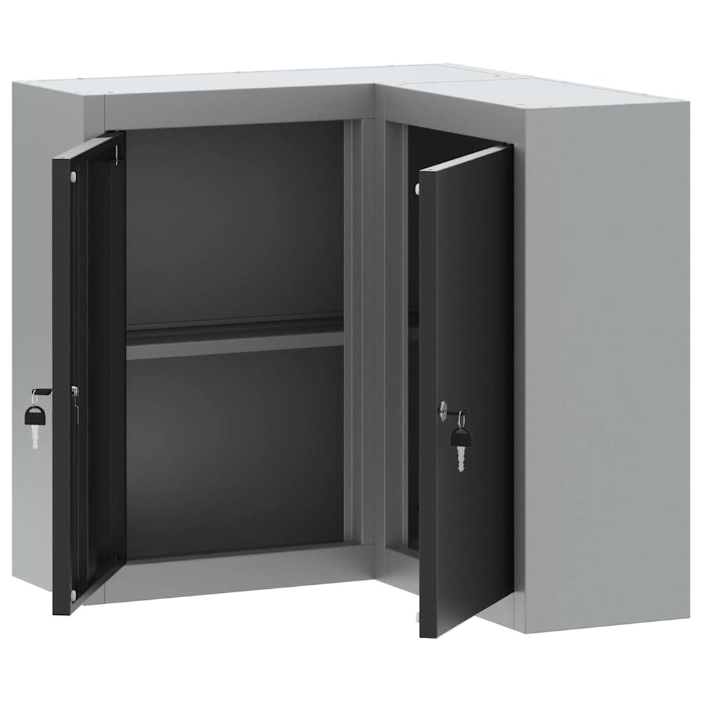 Ormar za alate s policom s pohranom Crna i Siva 55 x 55 x 55 cm