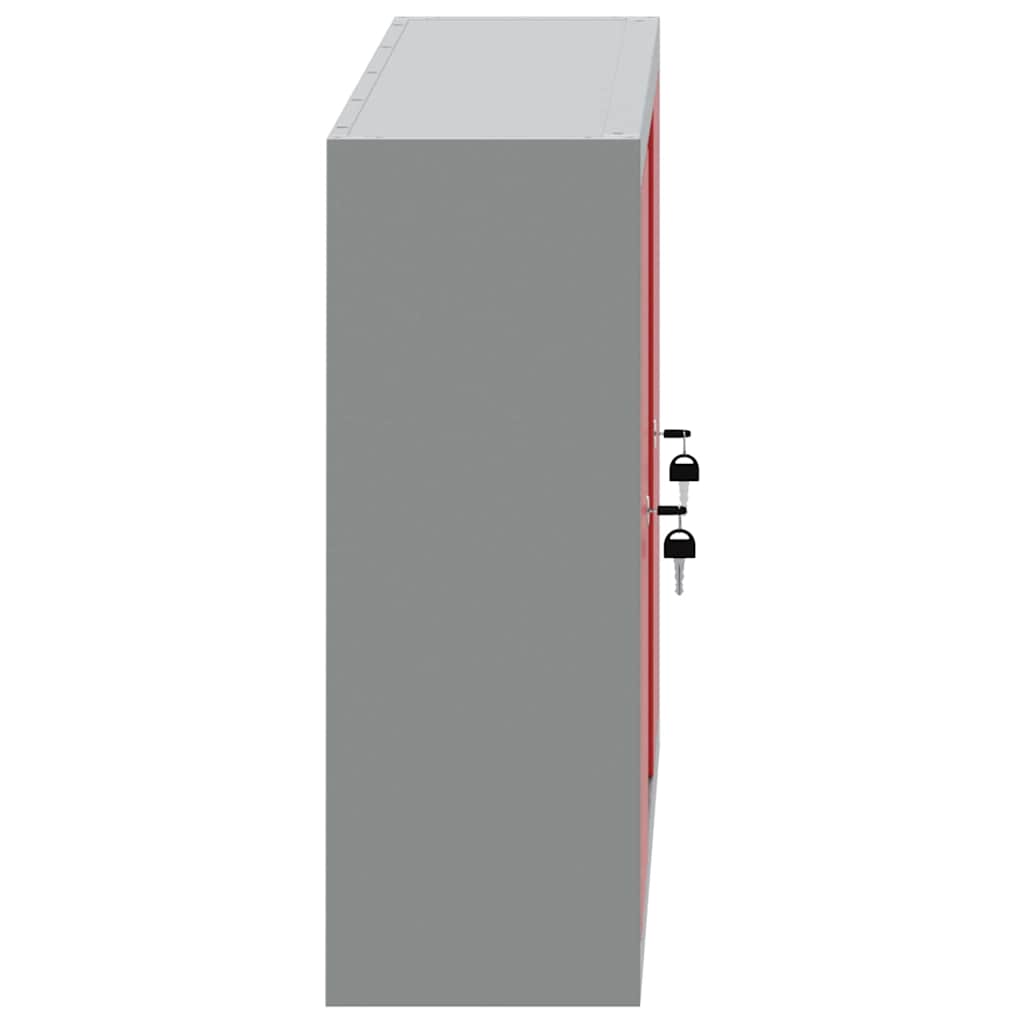 Ormar za alate s policom Crvena i siva 100 x 20 x 55 cm
