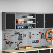 Ormar za alate s policom Crna i Siva 150 x 20 x 55 cm