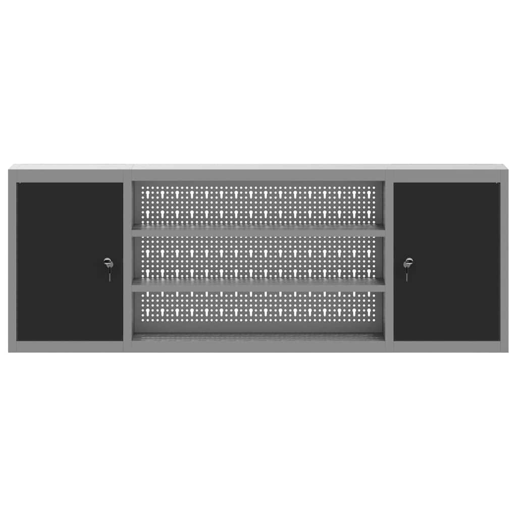 Ormar za alate s policom Crna i Siva 150 x 20 x 55 cm