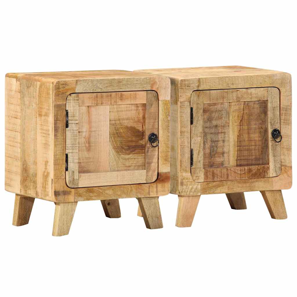 Noćni ormarić 2 kom 40x32x46 cm puno drvo grubo mango
