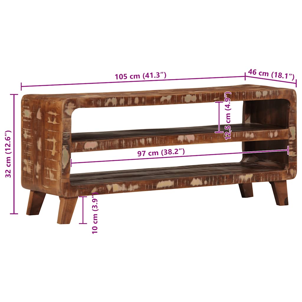 TV ormarić 105x46x32 cm od masivnog obnovljenog drva
