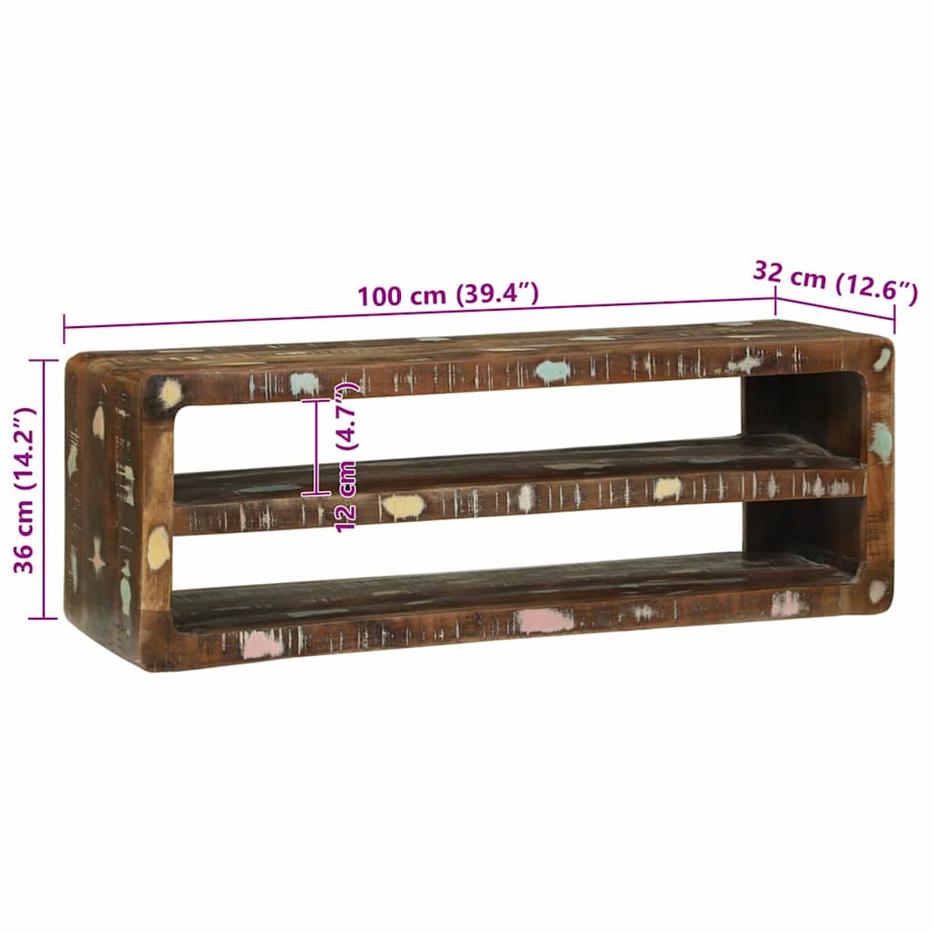 TV ormar Šareni 100 x 32 x 36 cm Čvrsto drvo iz reciklaže