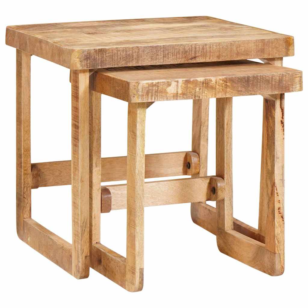 Stolovi za slaganje 2 pcs Smeđa Čvrsto drvo manga