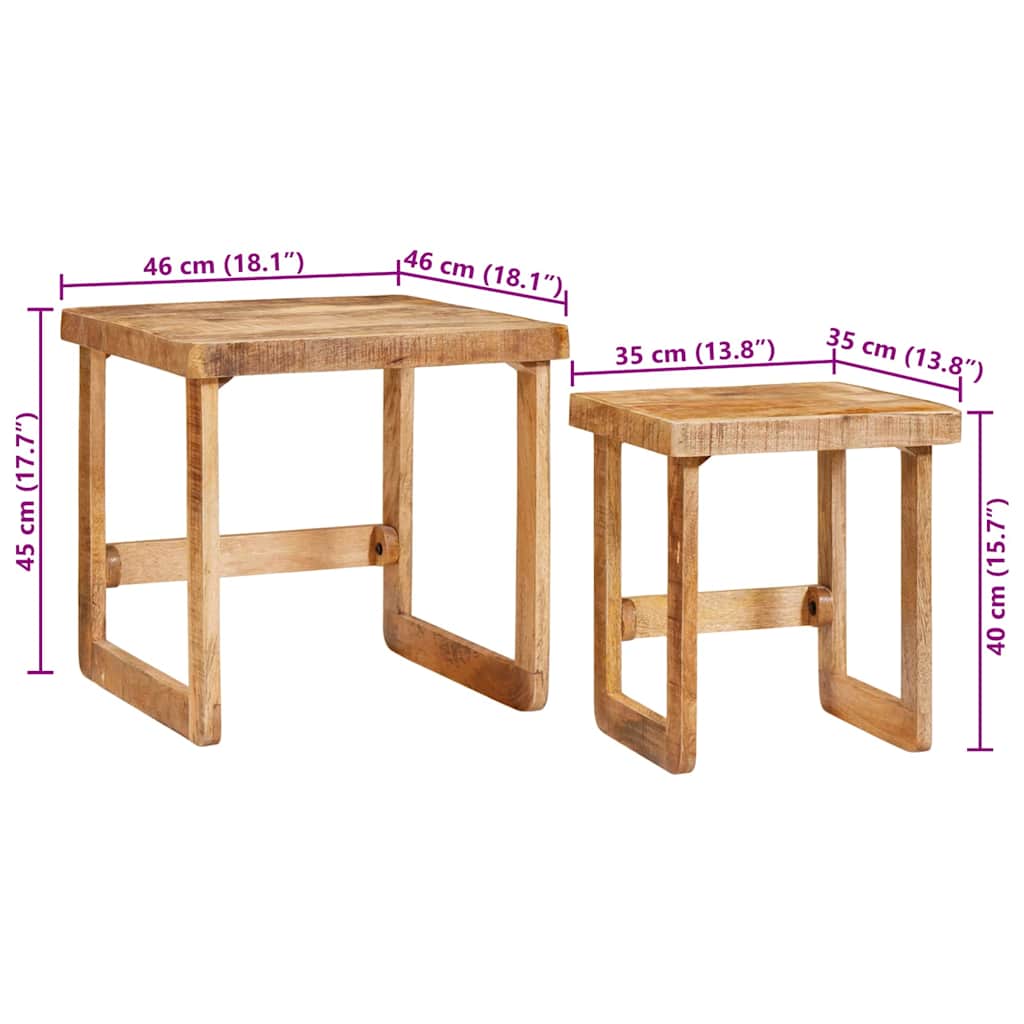 Stolovi za slaganje 2 pcs Smeđa Čvrsto drvo manga