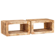 Noćni ormarić 2 pcs Smeđa 45 x 30 x 24 cm Čvrsto drvo manga