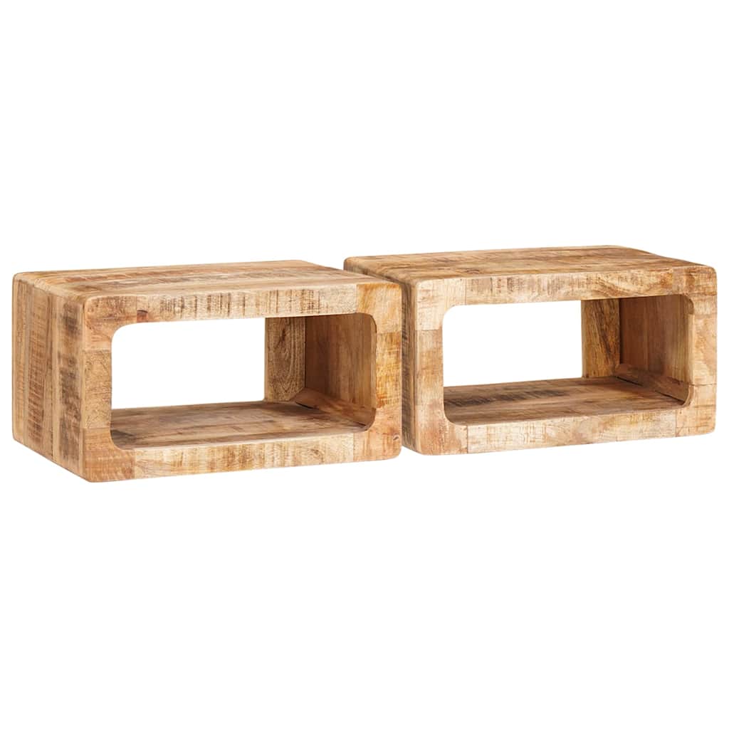 Noćni ormarić 2 pcs Smeđa 45 x 30 x 24 cm Čvrsto drvo manga
