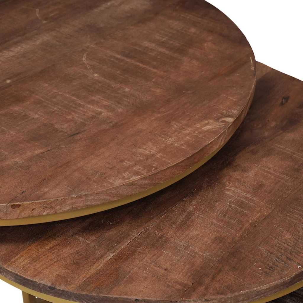 Stolovi za kavu na sklapanje 2 pcs Masivno drvo manga i čelik