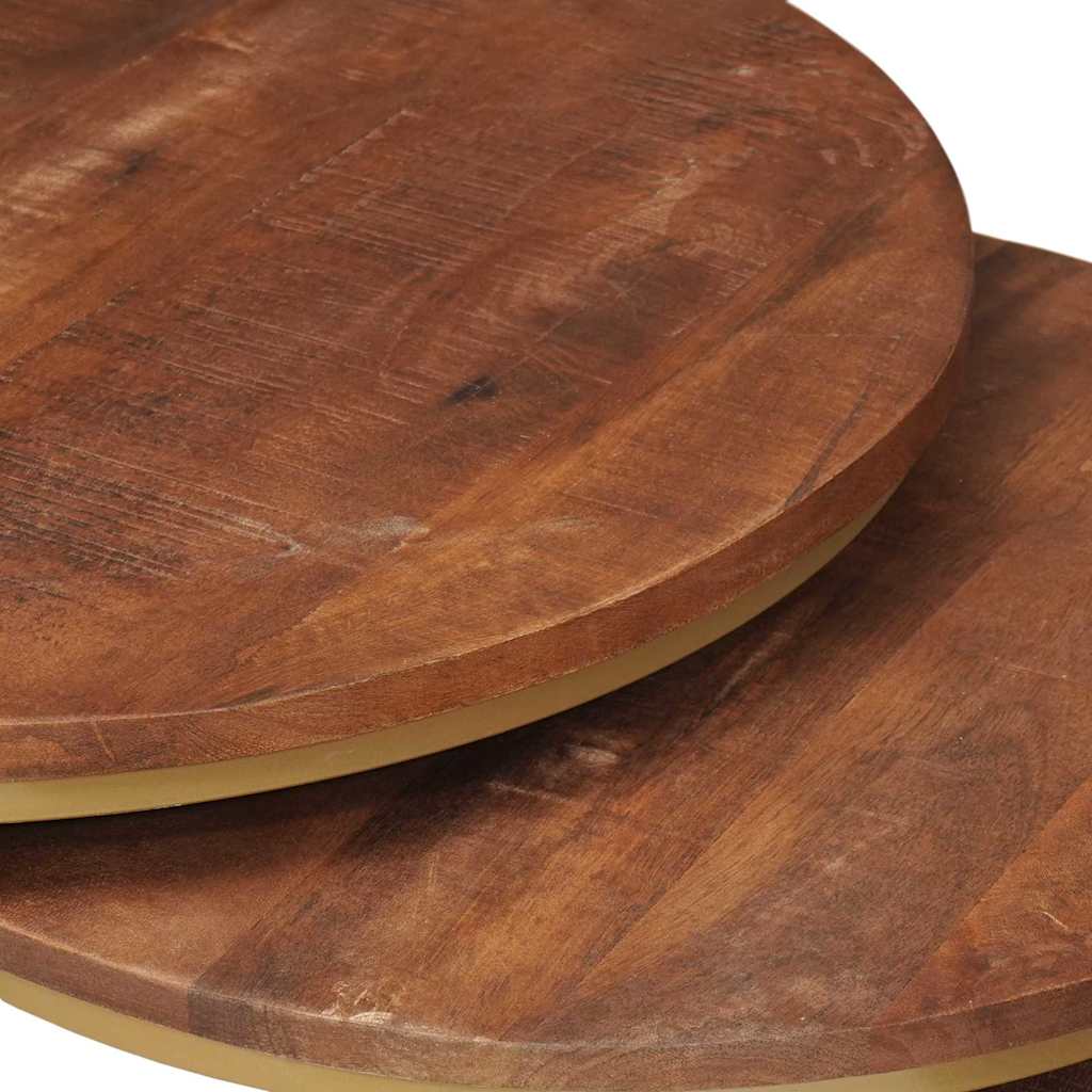 Stolovi za kavu na sklapanje 2 pcs Masivno drvo manga i čelik