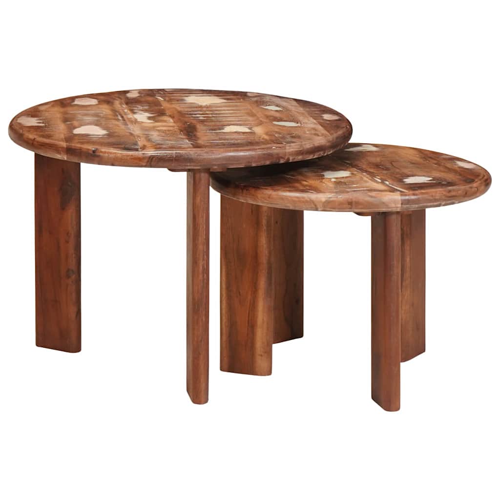 Stolovi za kavu na sklapanje 2 pcs Čvrsto reciklirano drvo
