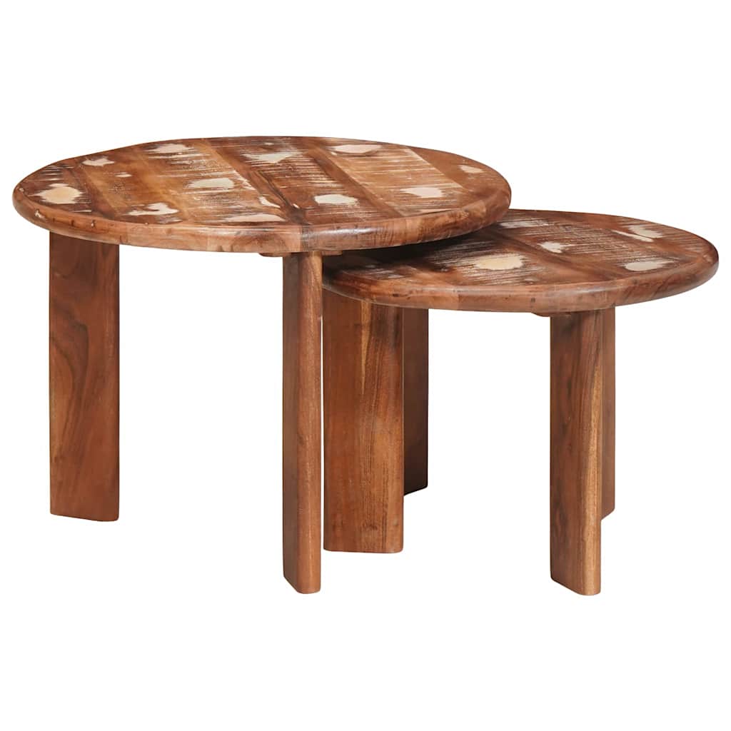 Stolovi za kavu na sklapanje 2 pcs Čvrsto reciklirano drvo