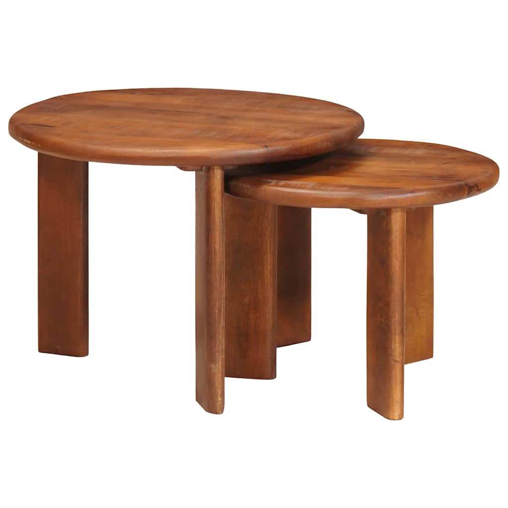 Stolovi za kavu na sklapanje 2 pcs Čvrsto drvo manga