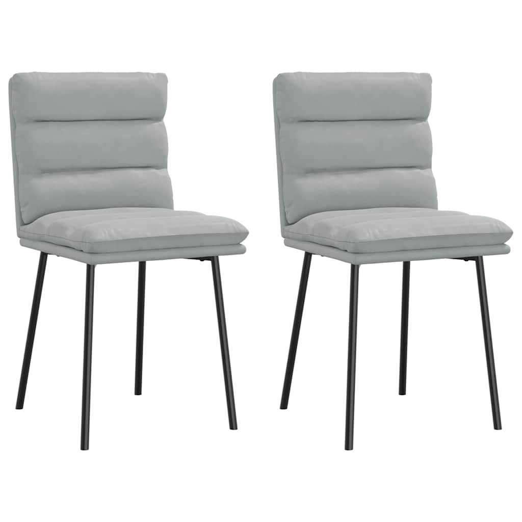Blagovaonske stolice 2 kom svjetlosive baršunaste Light grey