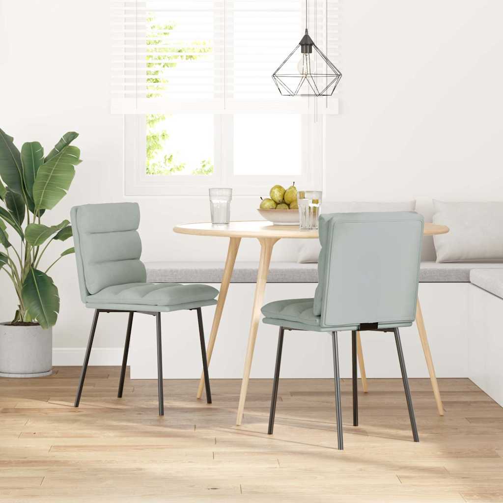 Blagovaonske stolice 2 kom svjetlosive baršunaste Light grey