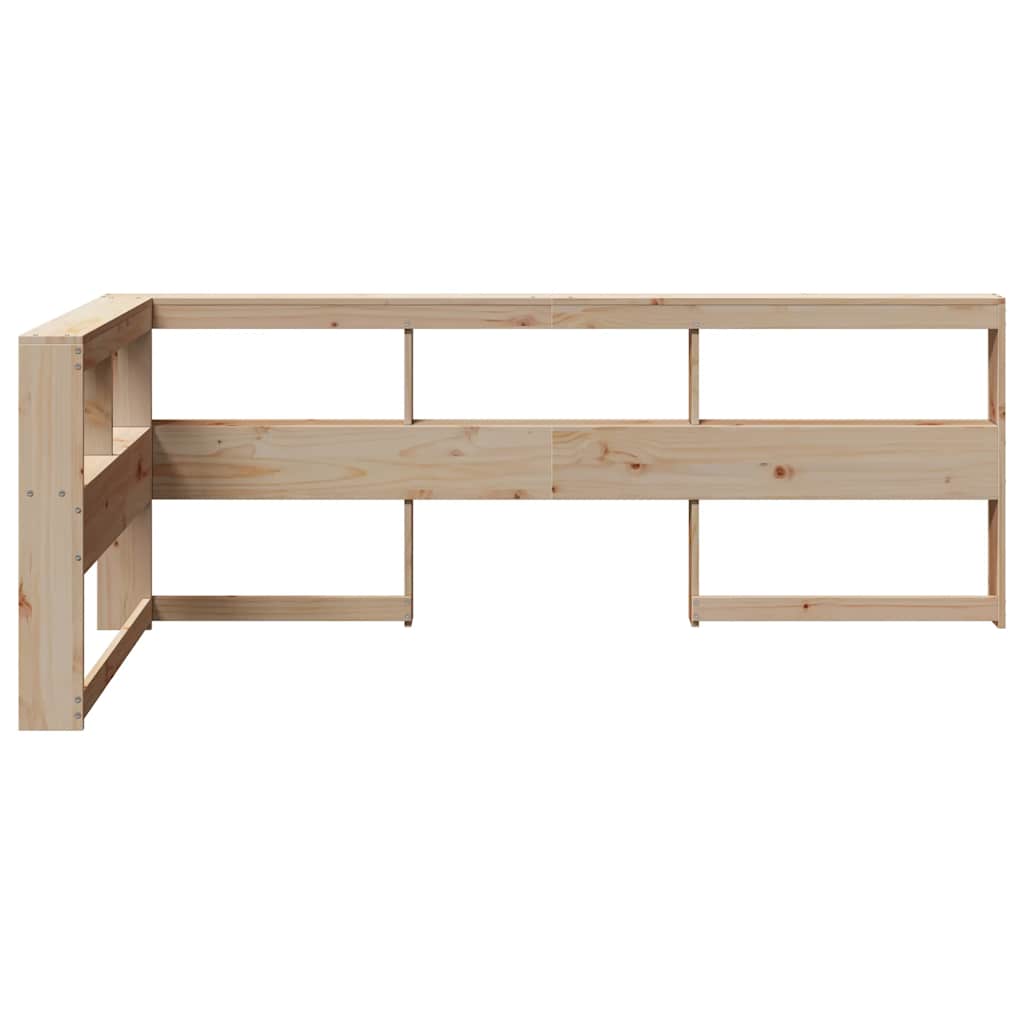 Polica za knjige uzglavlje L-oblika 80 cm borovine