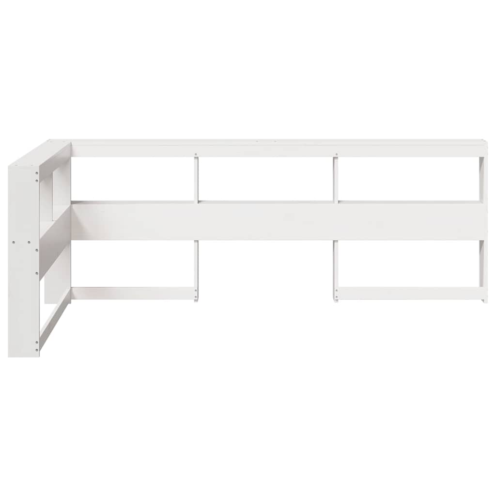 Polica za knjige uzglavlje L-oblika 80 cm borovine