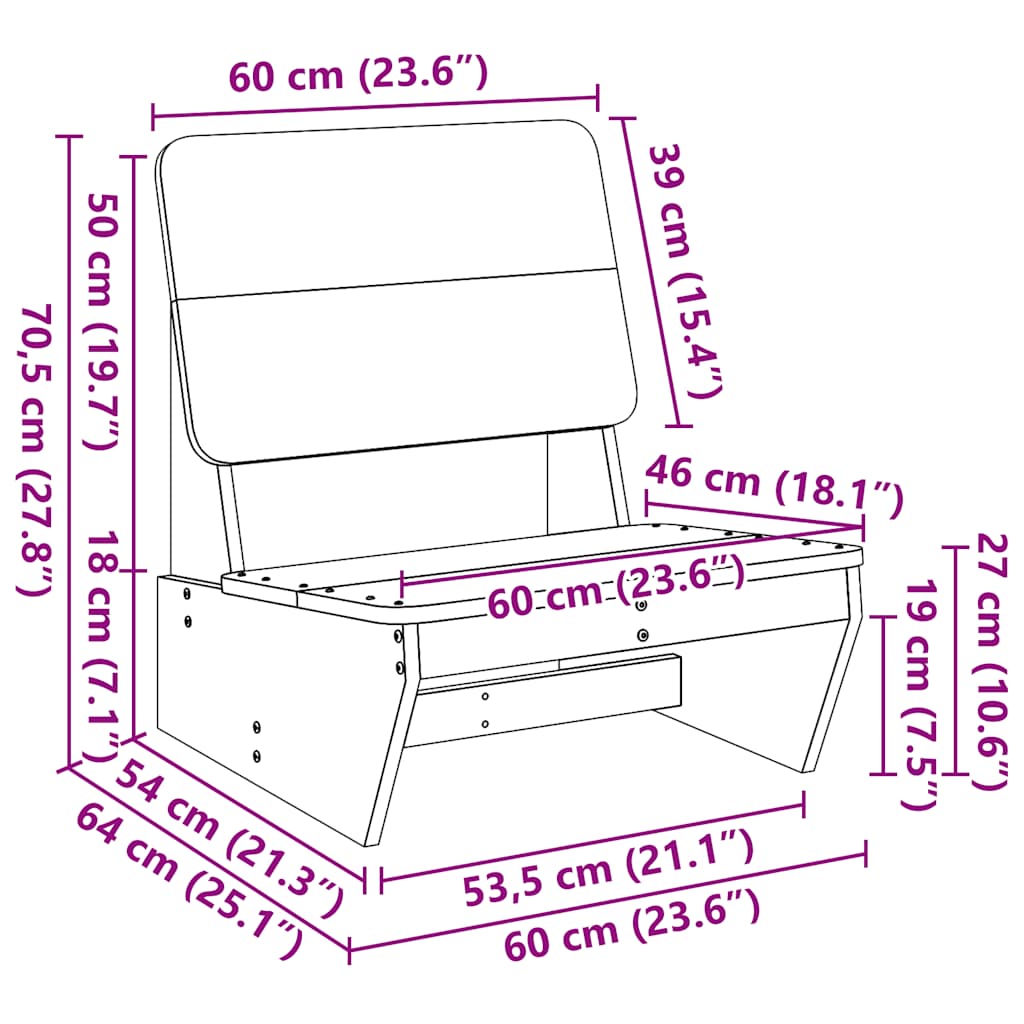 Vrtna stolica 60x64x70,5 cm puno drvo bor