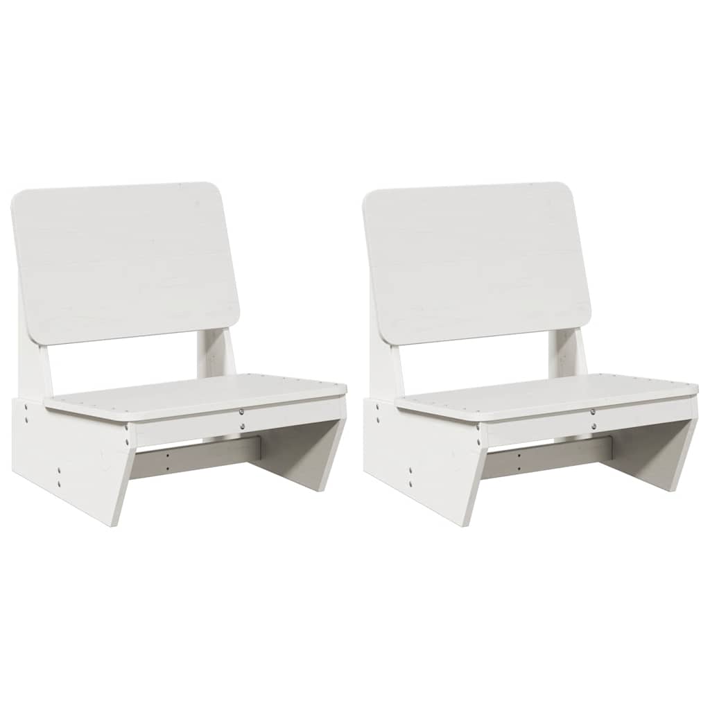 Vrtne stolice 2 kom bijele 60x64x70,5 cm masivne borovine