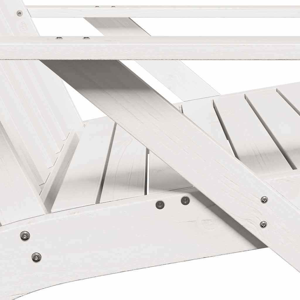 Vrtna stolica Adirondack bijela 75x77x77 cm od masivne borovine