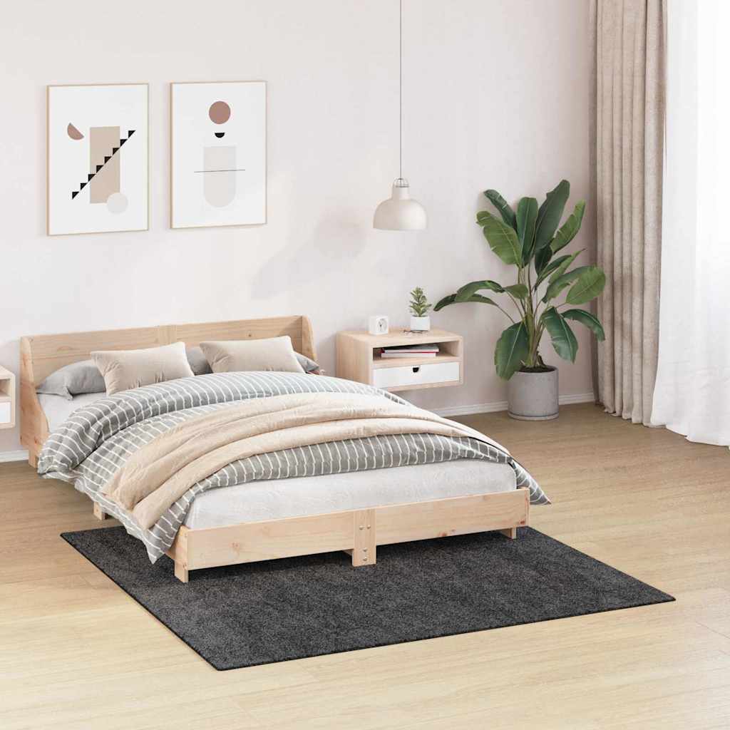 Protuklizni Shaggy Tepih Tamno siva 160 x 160 cm PP