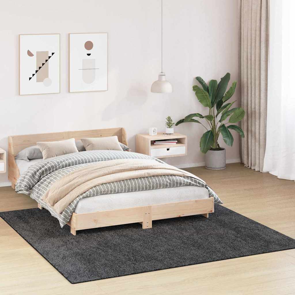 Protuklizni Shaggy Tepih Tamno siva 200 x 200 cm PP
