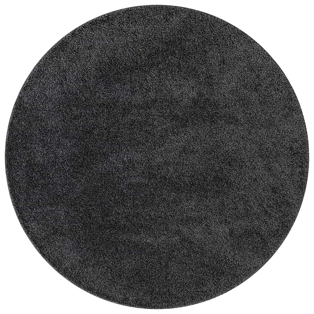 Protuklizni Shaggy Tepih Tamno siva 90 x 90 cm PP