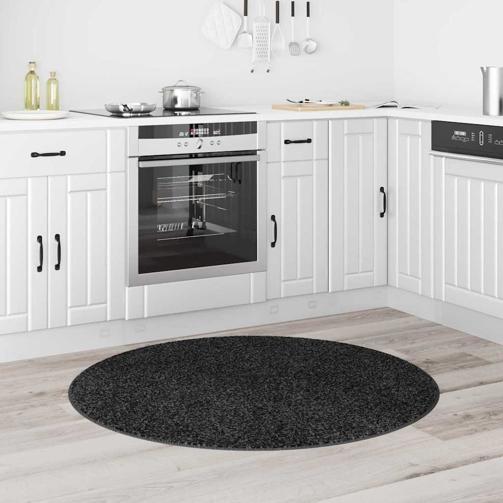 Protuklizni Shaggy Tepih Tamno siva 120 x 120 cm PP