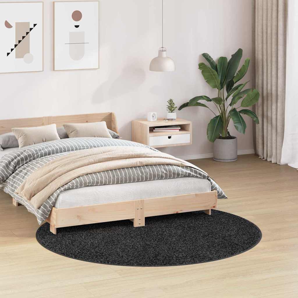Protuklizni Shaggy Tepih Tamno siva 160 x 160 cm PP