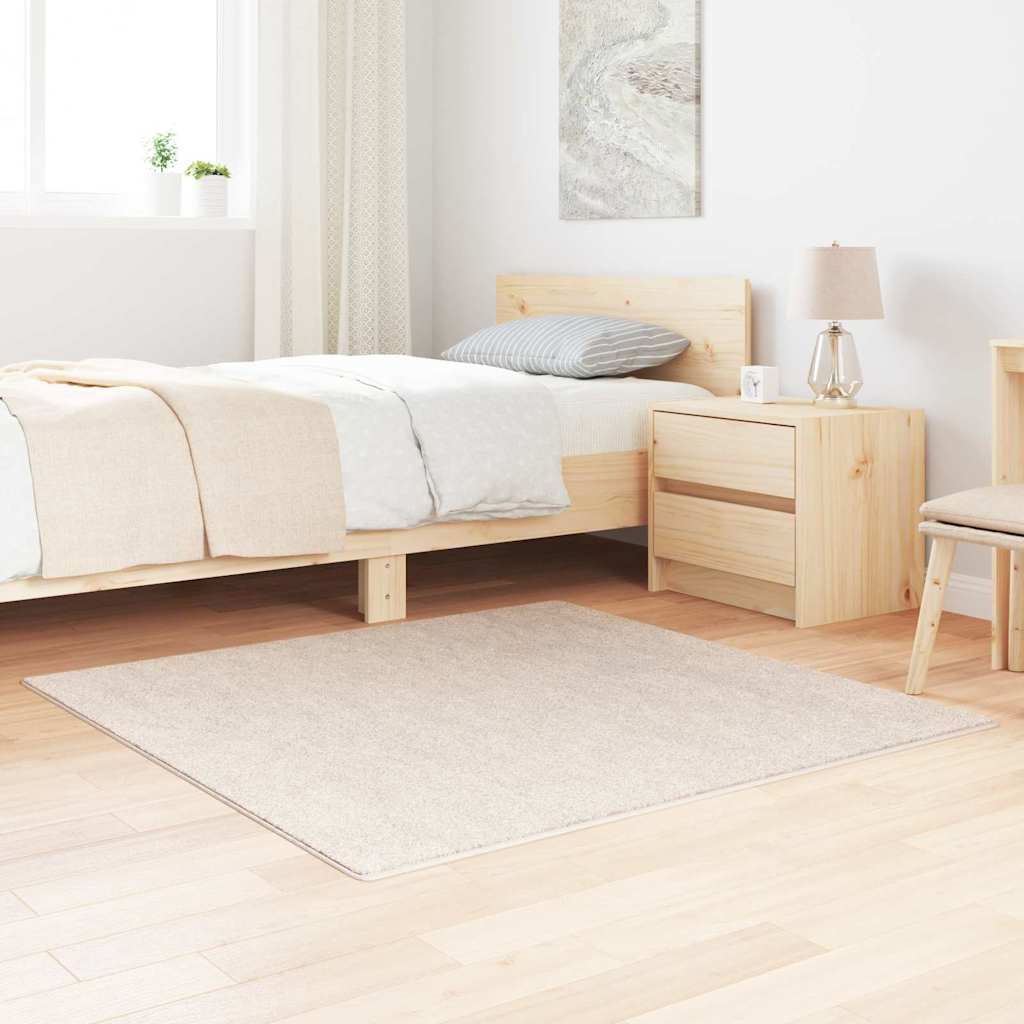 Protuklizni Shaggy Tepih Krema 120 x 120 cm PP