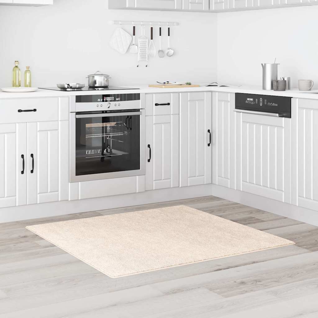 Protuklizni Shaggy Tepih Krema 120 x 120 cm PP