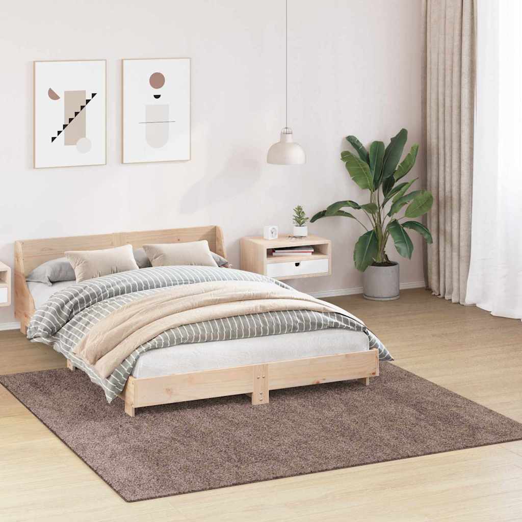 Protuklizni Shaggy Tepih Smeđa 200 x 200 cm PP
